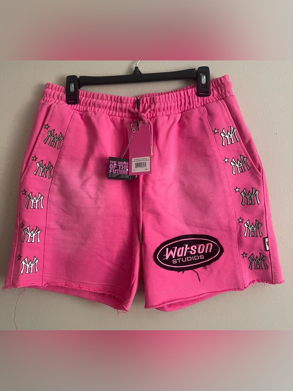 Watson Studios Hot Pink Logo Cotton Shorts Size M